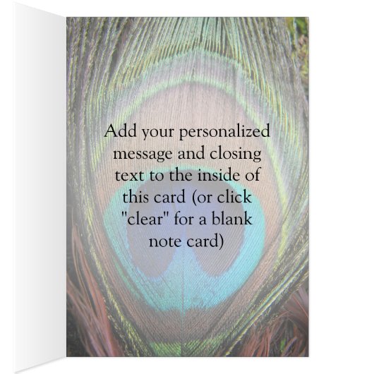 Personalized Peacock Feather Cards (Inside (Right))