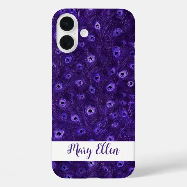 Personalized Peacock Feather Case-Mate iPhone Case (Back)