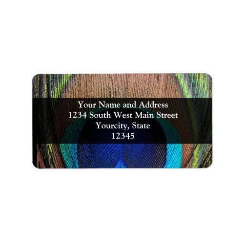 Personalized Peacock Feather Label
