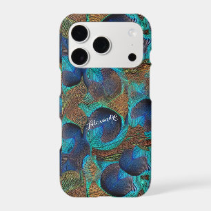 Personalized Peacock Feathers iPhone 17 Pro Case