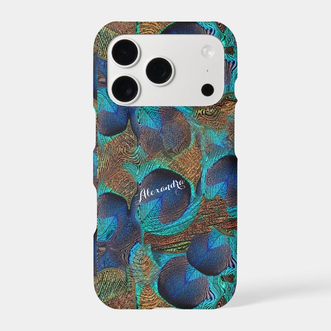 Personalized Peacock Feathers  Case-Mate iPhone Case (Back)
