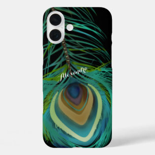 Personalized Peacock Feathers iPhone case