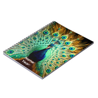 Personalized Peacock Frequencies Planner Notebook
