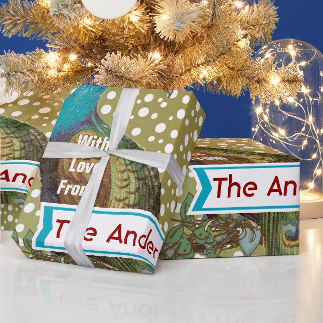 Personalized Peacock Holiday  Wrapping Paper (Holidays)