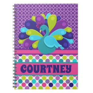 Personalized peacock Notebook and Journal