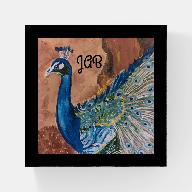 Personalized - Peacock - Paperweight (Front)