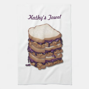 Personalized Peanut Butter and Jelly Sandwiches Towel