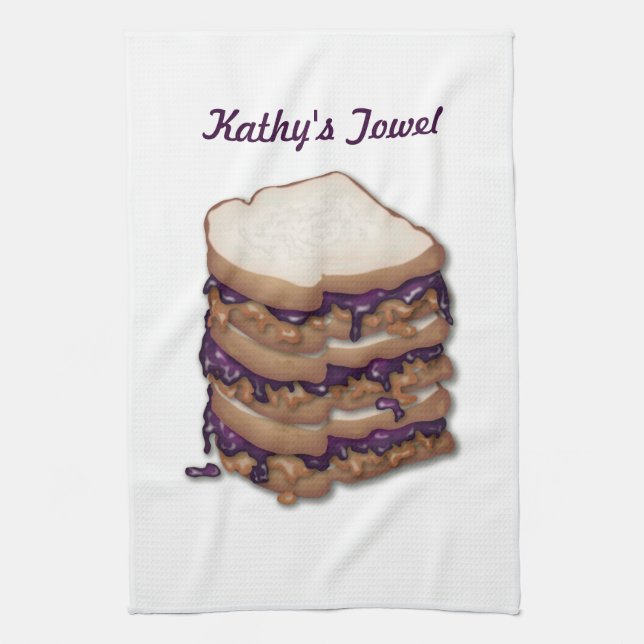 Personalized Peanut Butter and Jelly Sandwiches Towel (Vertical)