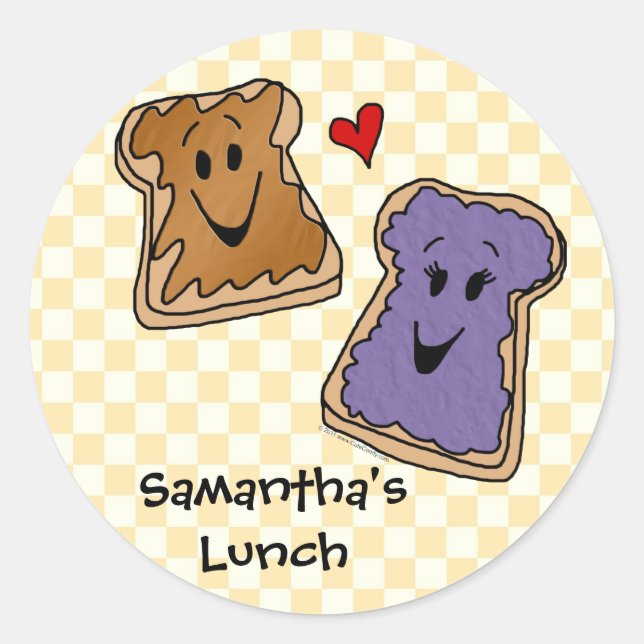 Personalized Peanut Butter and Jelly Sticker (Front)