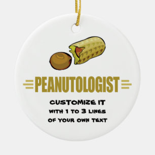 Personalized Peanut Ceramic Ornament