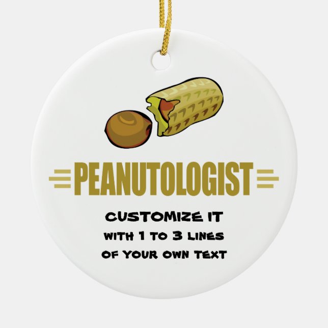 Personalized Peanut Ceramic Ornament (Front)