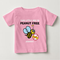 Personalized Peanut Free Bee Kids Cute Do Not Feed Baby T-Shirt