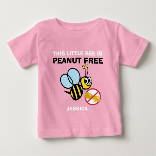 Personalized Peanut Free Bee Kids Cute Do Not Feed Baby T_Shirt