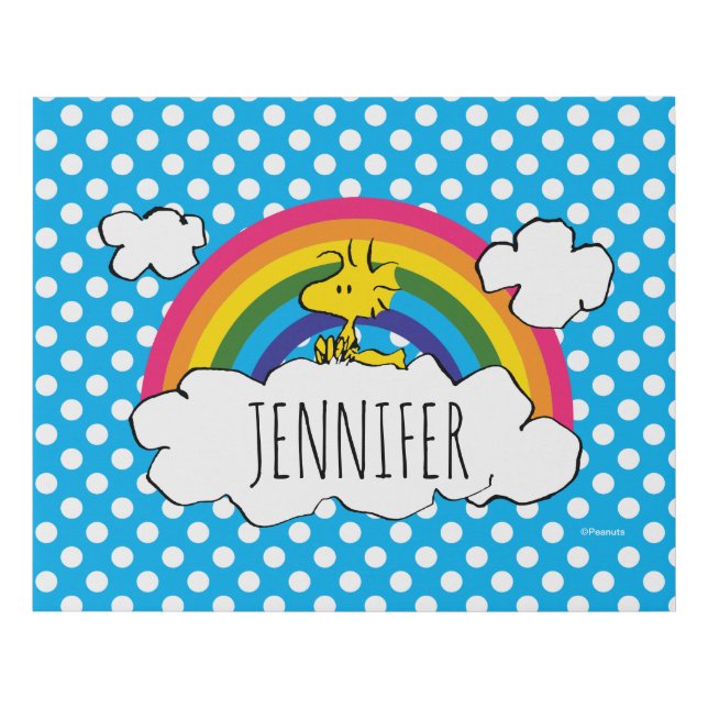 Personalized Peanuts Woodstock | Add Your Name Faux Canvas Print (Front)