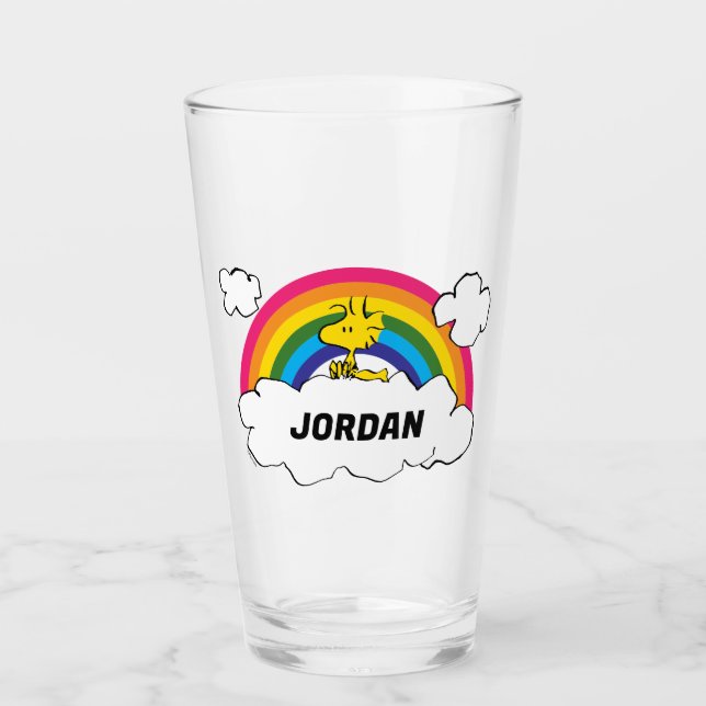 Personalized Peanuts Woodstock | Add Your Name Glass (Front)