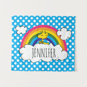 Personalized Peanuts Woodstock   Add Your Name Tapestry