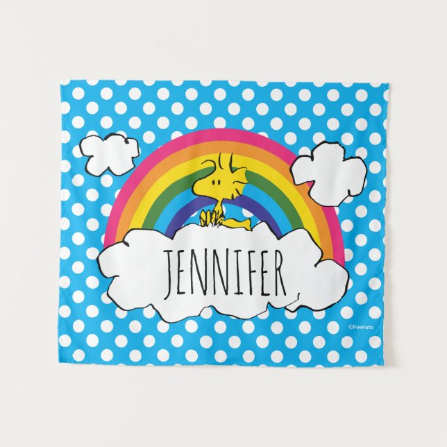 Personalized Peanuts Woodstock | Add Your Name Tapestry (Front (Horizontal))