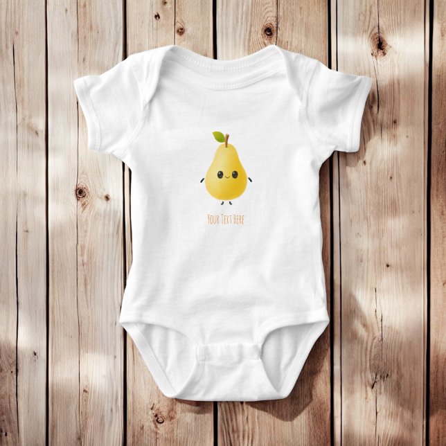 Personalized Pear Name Custom Cute Baby Outfit Bodysuit (Creator Uploaded)
