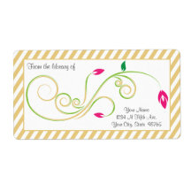 Personalized Pear Sand Swirl Bookplate