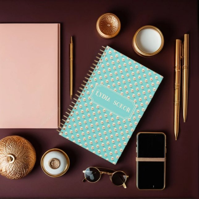 Personalized Pearl and Teal Planner (Creator Uploaded)