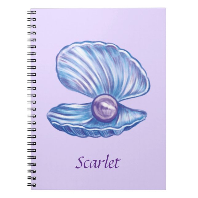 Personalized Pearl of the Ocean (Purple)  Notebook (Front)