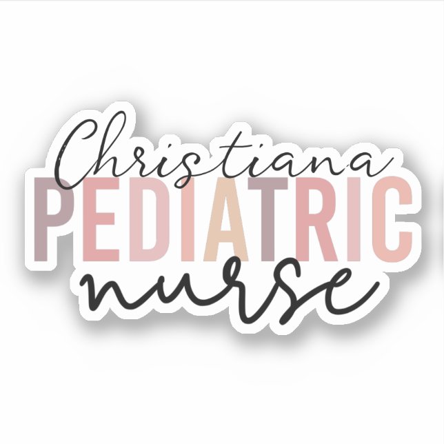 Personalized Pediatric Nurse PEDS Nurse Sticker (Front)