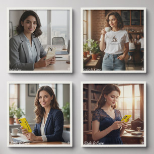 Personalized Peel and Stick Photo Tile Modern Wall
