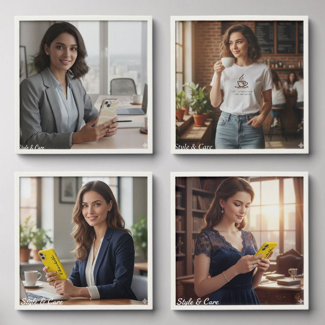 Personalized Peel and Stick Photo Tile Modern Wall (Front Set)
