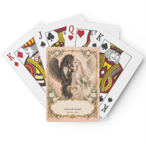 Personalized Pegasus Bride and Groom Wedding Favor Poker Cards