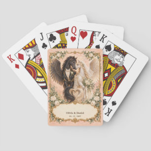Personalized Pegasus Bride and Groom Wedding Favor Poker Cards