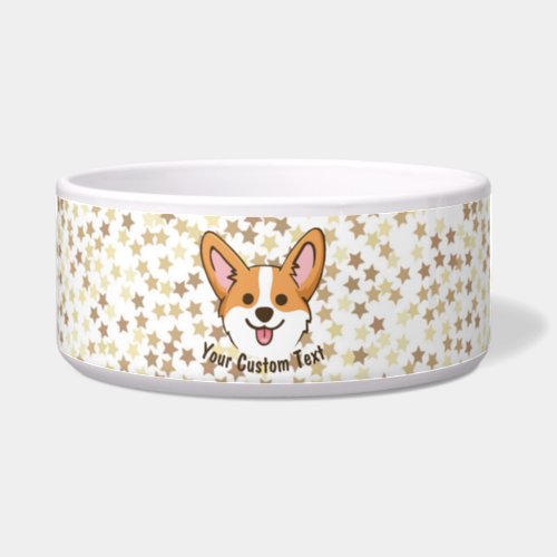 Personalized Pembroke Welsh Corgi Puppy Dog Stars Bowl