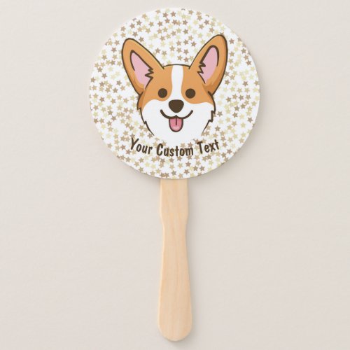 Personalized Pembroke Welsh Corgi Puppy Dog Stars Hand Fan