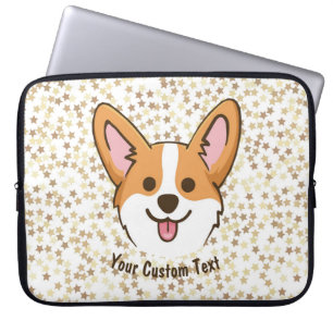 Personalized Pembroke Welsh Corgi Puppy Dog Stars Laptop Sleeve