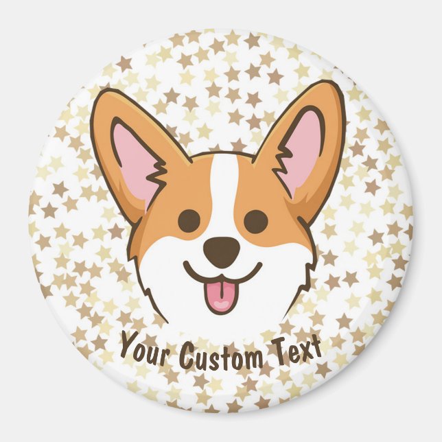 Personalized Pembroke Welsh Corgi Puppy Dog Stars Magnet (Front)