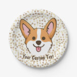 Personalized Pembroke Welsh Corgi Puppy Dog Stars Paper Plates