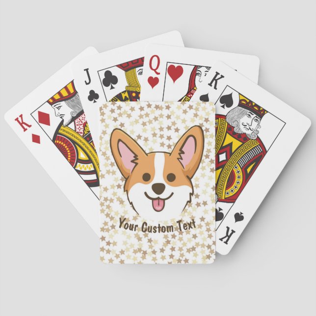 Personalized Pembroke Welsh Corgi Puppy Dog Stars Poker Cards (Back)