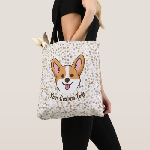 Personalized Pembroke Welsh Corgi Puppy Dog Stars Tote Bag