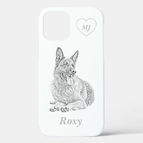 Personalized Pencil German Shepherd iPhone Case