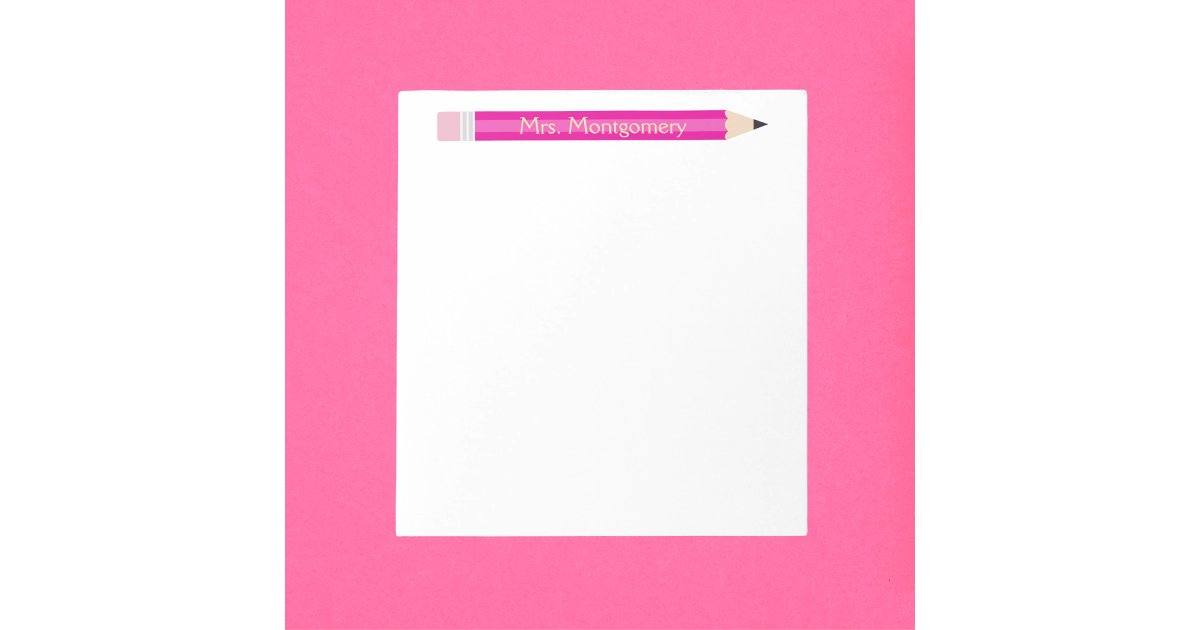 Personalized Pencil Teacher Notepad, Custom Notepad | Zazzle