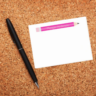 Personalized Pencil Teacher Notepad, Custom Post-it Notes