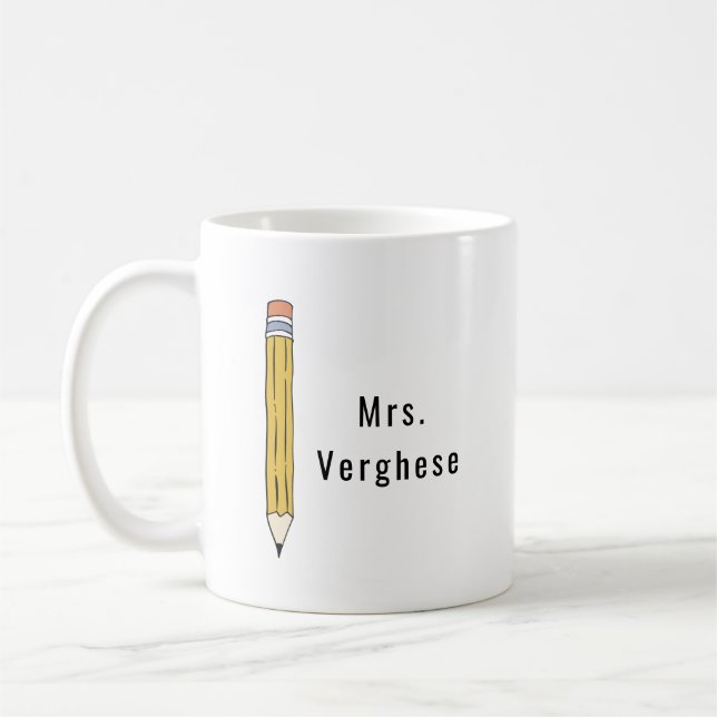 Personalized Pencil Teachers Coffee Mug (Left)