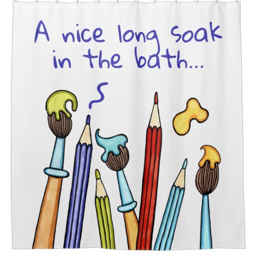 Personalized Pencils and Paintbrushes Shower Curtain