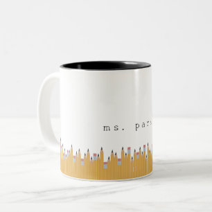 Personalized Pencils Two-Tone Coffee Mug