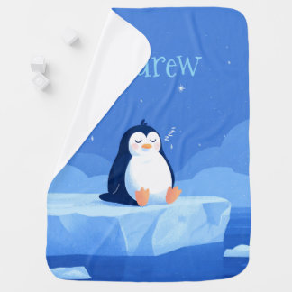 Personalized Penguin Baby Blanket, Baby Gift, Baby Blanket