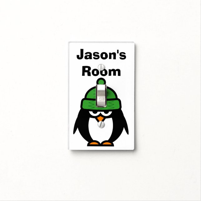 Personalized penguin cartoon light switch cover (In Situ)