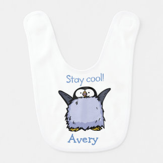 Personalized Penguin Chick Happy Baby Bib