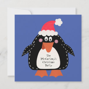 Personalized Penguin Christmas Party Invitation