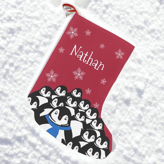 Personalized Penguin Family Small Christmas Stocking (Creator Uploaded)
