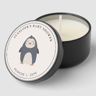 Personalized Penguin Gender Neutral Soy Wax Mini Candle Favors
