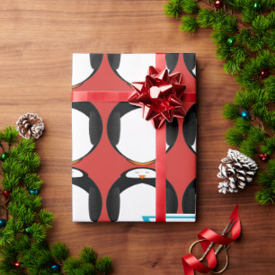 Personalized Penguin Holiday Wrapping Paper